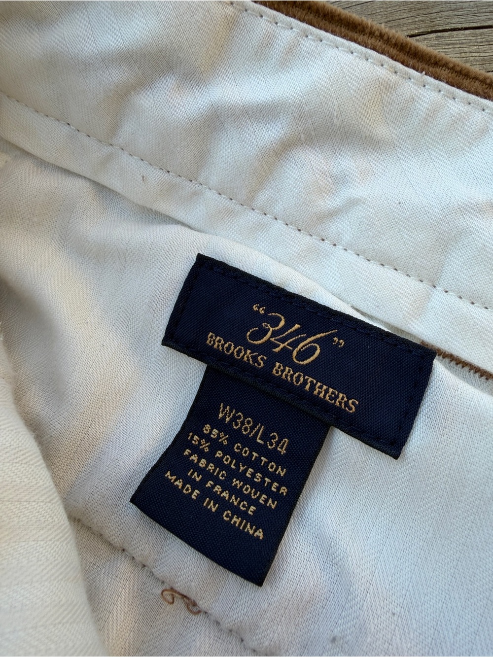 Vintage Brooks Brothers 346 Corduroy Pants Brown W38 L34 - Picture 5 of 11